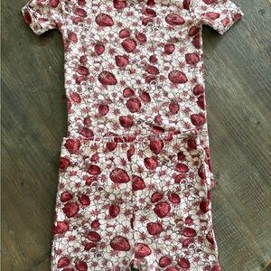 Kate Quinn Strawberry fields floral bamboo 2 piece shorts Crewneck lounge pj set